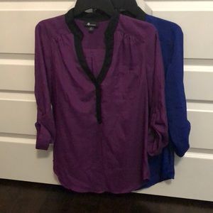 AB Studio Dress Tops x2 - Size S - Blue, Purple